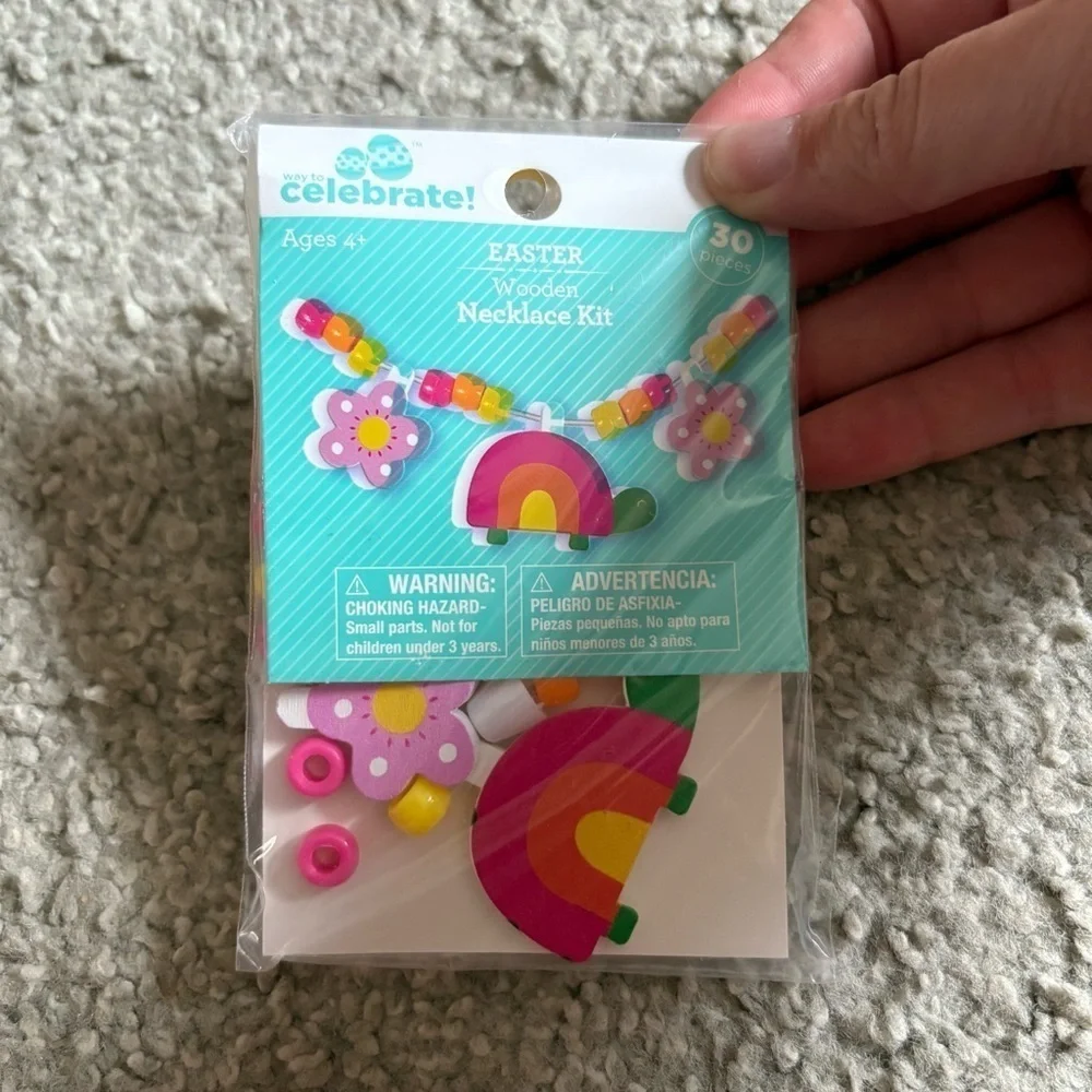 Easter Wooden Necklace Kit - Multicolor NEW Craft Turtle Flower